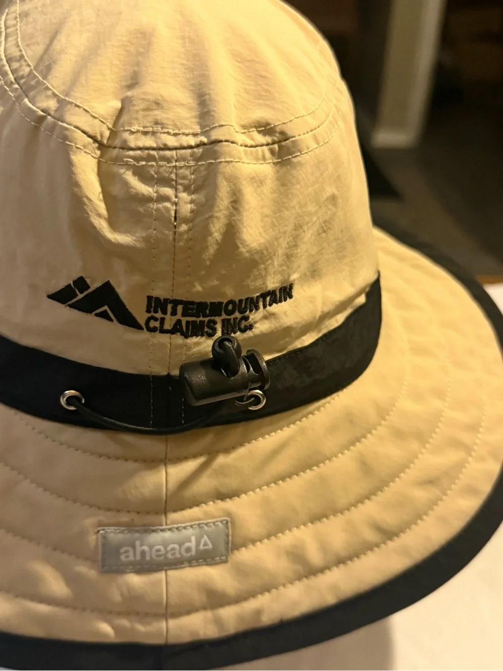 Polo by Ralph Lauren Beige and Black Bucket Hat with Bear Patch